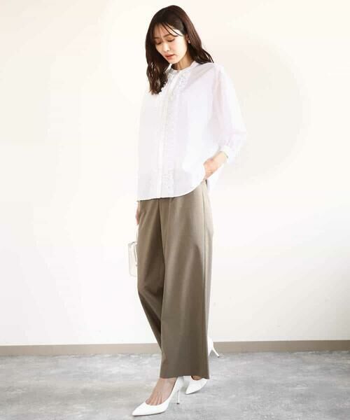 MK MICHEL KLEIN / エムケーミッシェルクラン シャツ・ブラウス | フリルデザインブラウス/洗える | 詳細4