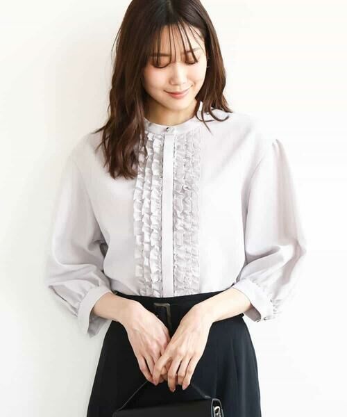 MK MICHEL KLEIN / エムケーミッシェルクラン シャツ・ブラウス | フリルデザインブラウス/洗える | 詳細5