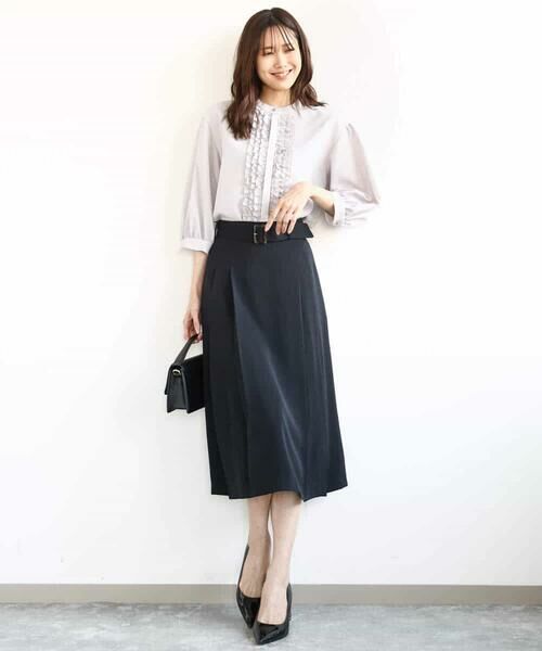 MK MICHEL KLEIN / エムケーミッシェルクラン シャツ・ブラウス | フリルデザインブラウス/洗える | 詳細8