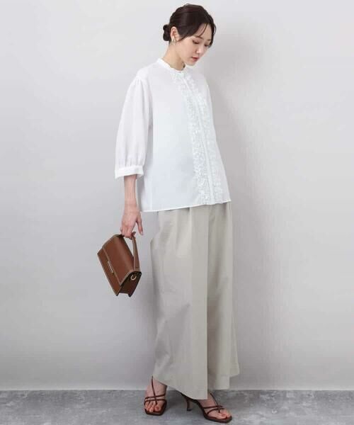 MK MICHEL KLEIN / エムケーミッシェルクラン シャツ・ブラウス | フリルデザインブラウス/洗える | 詳細9