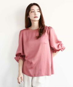 MK MICHEL KLEIN / エムケーミッシェルクラン シャツ・ブラウス | ボリュームスリーブサテンブラウス/洗える