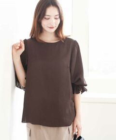 MK MICHEL KLEIN / エムケーミッシェルクラン シャツ・ブラウス | ボリュームスリーブサテンブラウス/洗える