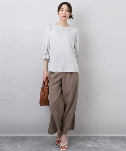 MK MICHEL KLEIN / エムケーミッシェルクラン シャツ・ブラウス | ボリュームスリーブサテンブラウス/洗える | 詳細16