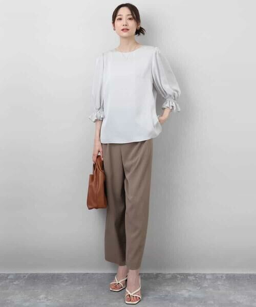 MK MICHEL KLEIN / エムケーミッシェルクラン シャツ・ブラウス | ボリュームスリーブサテンブラウス/洗える | 詳細18