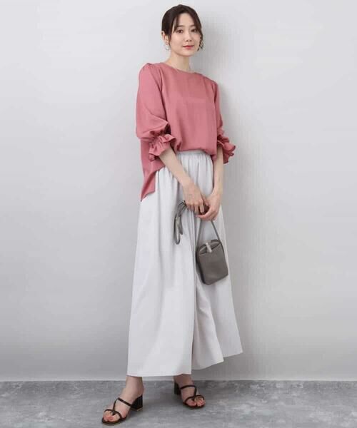 MK MICHEL KLEIN / エムケーミッシェルクラン シャツ・ブラウス | ボリュームスリーブサテンブラウス/洗える | 詳細20