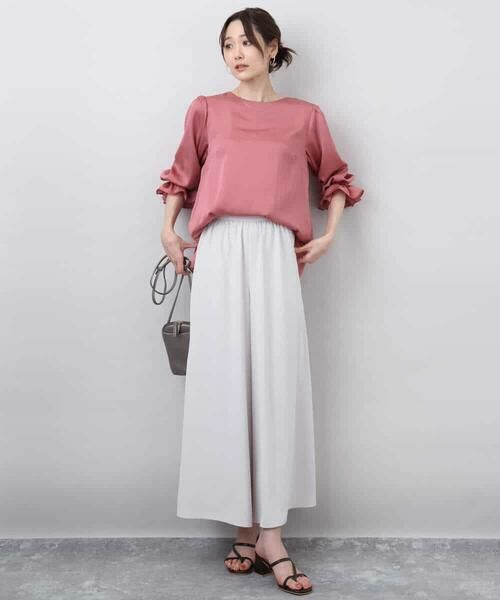 MK MICHEL KLEIN / エムケーミッシェルクラン シャツ・ブラウス | ボリュームスリーブサテンブラウス/洗える | 詳細21