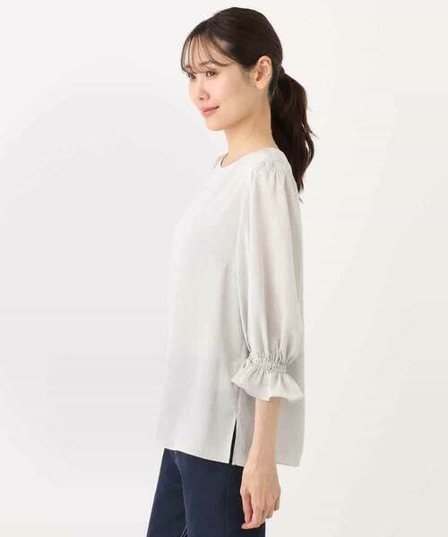 MK MICHEL KLEIN / エムケーミッシェルクラン シャツ・ブラウス | ボリュームスリーブサテンブラウス/洗える | 詳細24