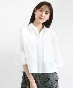 MK MICHEL KLEIN / エムケーミッシェルクラン シャツ・ブラウス | コットンライククロップドシャツブラウス/洗える