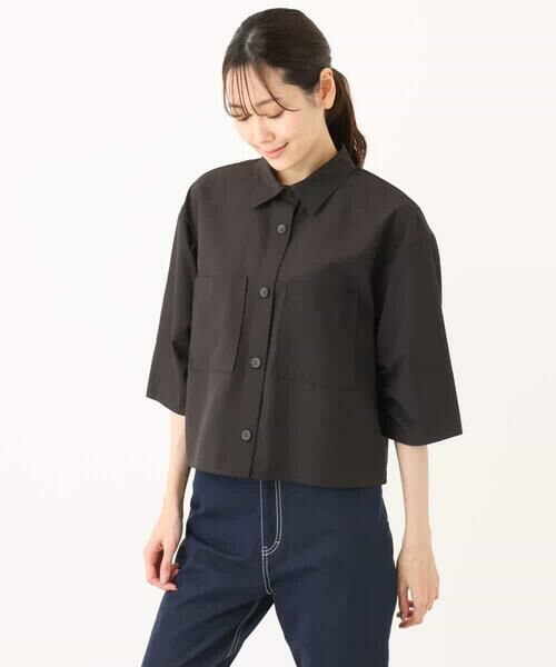 MK MICHEL KLEIN / エムケーミッシェルクラン シャツ・ブラウス | コットンライククロップドシャツブラウス/洗える | 詳細14