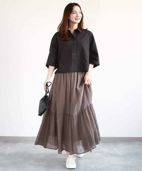 MK MICHEL KLEIN / エムケーミッシェルクラン シャツ・ブラウス | コットンライククロップドシャツブラウス/洗える | 詳細7