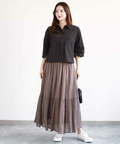 MK MICHEL KLEIN / エムケーミッシェルクラン シャツ・ブラウス | コットンライククロップドシャツブラウス/洗える | 詳細9