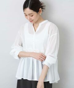 MK MICHEL KLEIN / エムケーミッシェルクラン シャツ・ブラウス | コットンシフォンブラウス/洗える