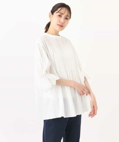 MK MICHEL KLEIN / エムケーミッシェルクラン シャツ・ブラウス | 刺繍デザインブラウス/洗える | 詳細9