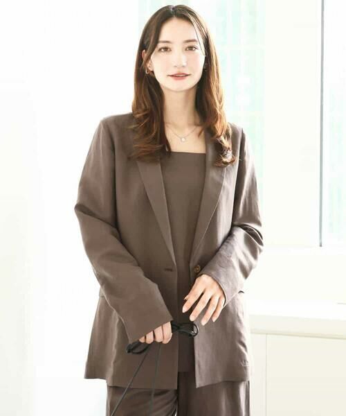 MK MICHEL KLEIN / エムケーミッシェルクラン テーラードジャケット | リネン混テーラードジャケット/洗える | 詳細14