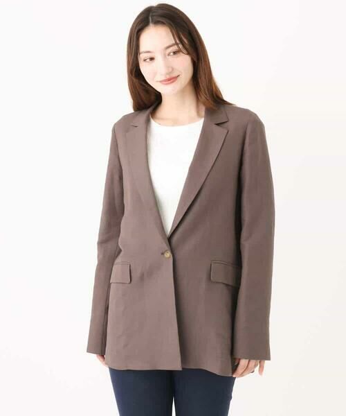 MK MICHEL KLEIN / エムケーミッシェルクラン テーラードジャケット | リネン混テーラードジャケット/洗える | 詳細25