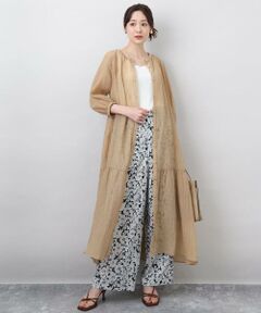 MK MICHEL KLEIN / エムケーミッシェルクラン ロング・マキシ丈ワンピース | ソフト楊柳ティアードワンピース/洗える