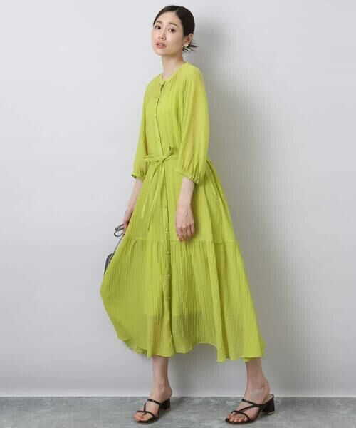 MK MICHEL KLEIN / エムケーミッシェルクラン ロング・マキシ丈ワンピース | ソフト楊柳ティアードワンピース/洗える | 詳細10