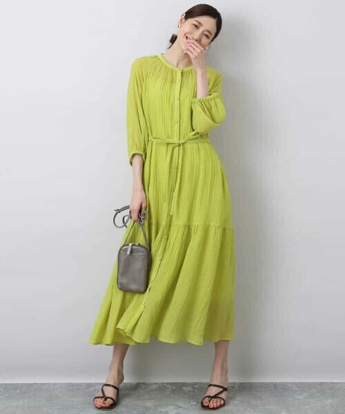 MK MICHEL KLEIN / エムケーミッシェルクラン ロング・マキシ丈ワンピース | ソフト楊柳ティアードワンピース/洗える | 詳細11