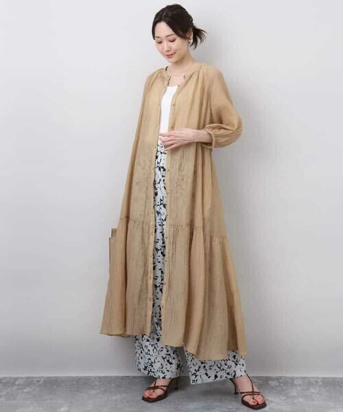 MK MICHEL KLEIN / エムケーミッシェルクラン ロング・マキシ丈ワンピース | ソフト楊柳ティアードワンピース/洗える | 詳細12