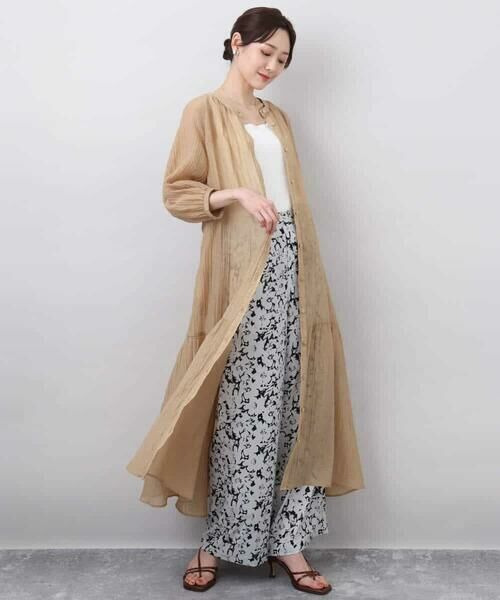 MK MICHEL KLEIN / エムケーミッシェルクラン ロング・マキシ丈ワンピース | ソフト楊柳ティアードワンピース/洗える | 詳細14