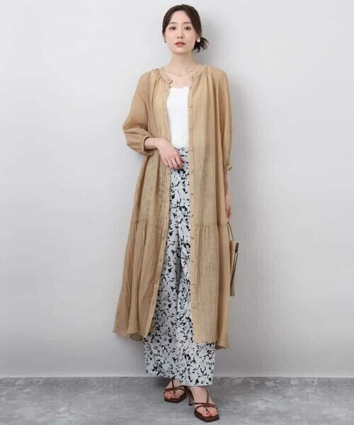 MK MICHEL KLEIN / エムケーミッシェルクラン ロング・マキシ丈ワンピース | ソフト楊柳ティアードワンピース/洗える | 詳細15