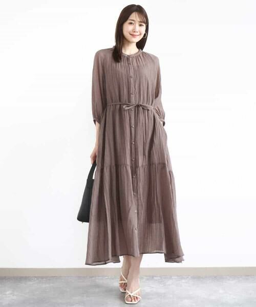 MK MICHEL KLEIN / エムケーミッシェルクラン ロング・マキシ丈ワンピース | ソフト楊柳ティアードワンピース/洗える | 詳細16