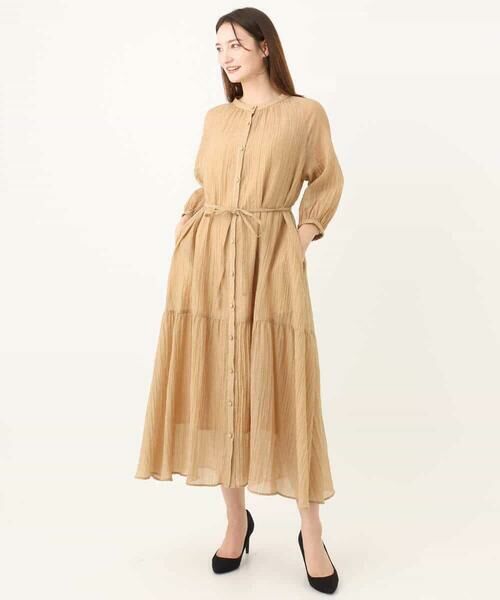 MK MICHEL KLEIN / エムケーミッシェルクラン ロング・マキシ丈ワンピース | ソフト楊柳ティアードワンピース/洗える | 詳細20