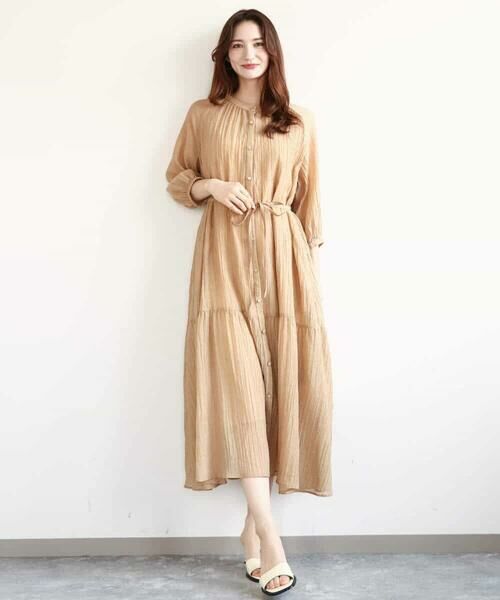 MK MICHEL KLEIN / エムケーミッシェルクラン ロング・マキシ丈ワンピース | ソフト楊柳ティアードワンピース/洗える | 詳細5