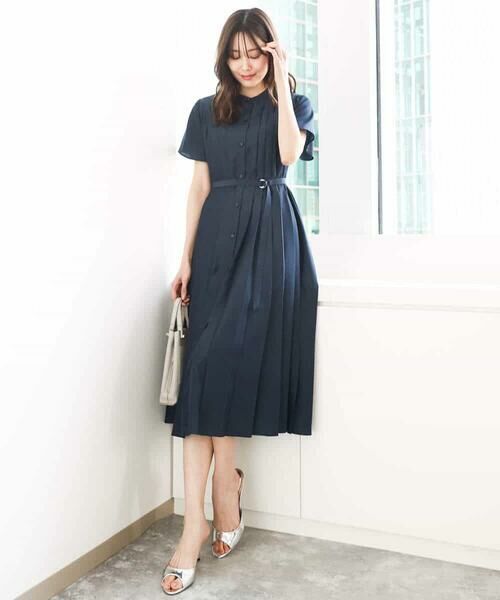 MK MICHEL KLEIN / エムケーミッシェルクラン ロング・マキシ丈ワンピース | フロントタックデザインワンピース/2way/洗える | 詳細11