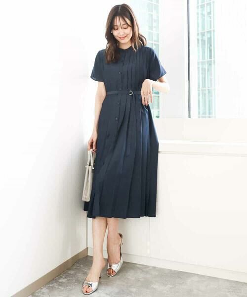 MK MICHEL KLEIN / エムケーミッシェルクラン ロング・マキシ丈ワンピース | フロントタックデザインワンピース/2way/洗える | 詳細12