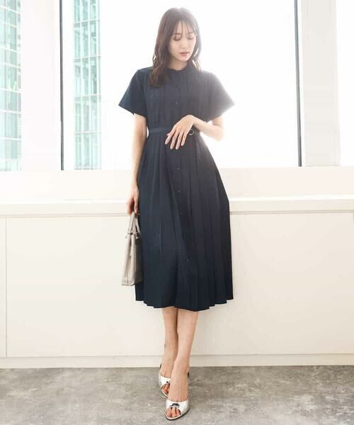 MK MICHEL KLEIN / エムケーミッシェルクラン ロング・マキシ丈ワンピース | フロントタックデザインワンピース/2way/洗える | 詳細13