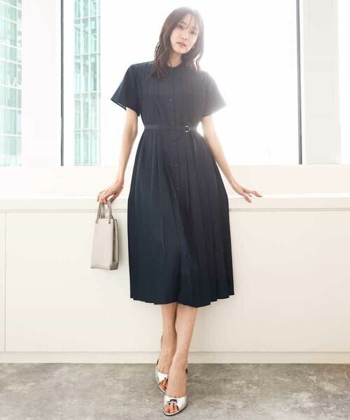 MK MICHEL KLEIN / エムケーミッシェルクラン ロング・マキシ丈ワンピース | フロントタックデザインワンピース/2way/洗える | 詳細14