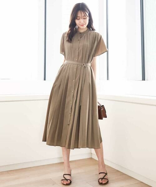 MK MICHEL KLEIN / エムケーミッシェルクラン ロング・マキシ丈ワンピース | フロントタックデザインワンピース/2way/洗える | 詳細2