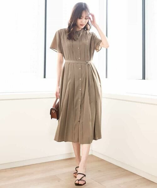 MK MICHEL KLEIN / エムケーミッシェルクラン ロング・マキシ丈ワンピース | フロントタックデザインワンピース/2way/洗える | 詳細5