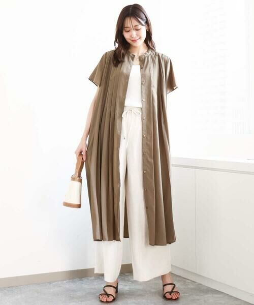 MK MICHEL KLEIN / エムケーミッシェルクラン ロング・マキシ丈ワンピース | フロントタックデザインワンピース/2way/洗える | 詳細6