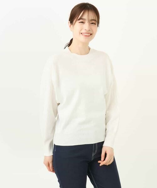 MK MICHEL KLEIN / エムケーミッシェルクラン ニット・セーター | モックネックニットプルオーバー/洗える | 詳細16