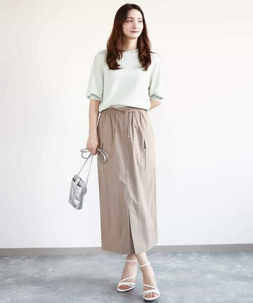 MK MICHEL KLEIN / エムケーミッシェルクラン ニット・セーター | ボーダー配色ボリュームスリーブニット/UVカット/洗える | 詳細11