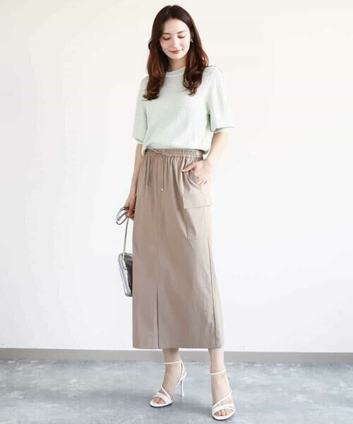 MK MICHEL KLEIN / エムケーミッシェルクラン ニット・セーター | ボーダー配色ボリュームスリーブニット/UVカット/洗える | 詳細12