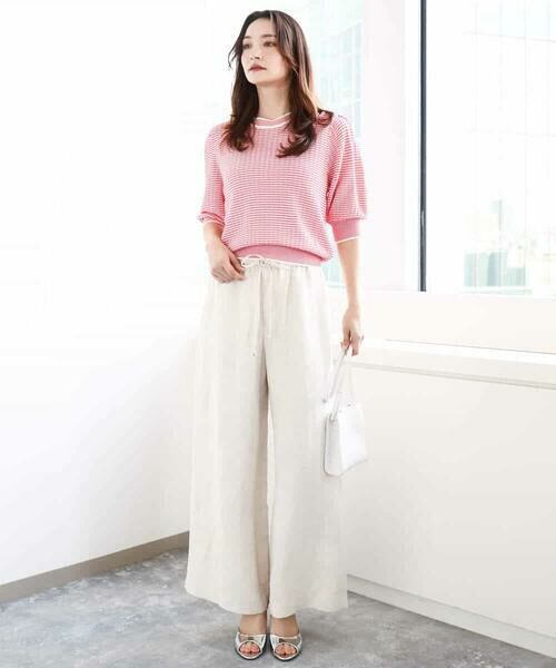 MK MICHEL KLEIN / エムケーミッシェルクラン ニット・セーター | ボーダー配色ボリュームスリーブニット/UVカット/洗える | 詳細19