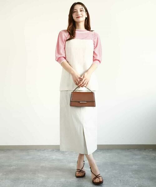 MK MICHEL KLEIN / エムケーミッシェルクラン ニット・セーター | ボーダー配色ボリュームスリーブニット/UVカット/洗える | 詳細20