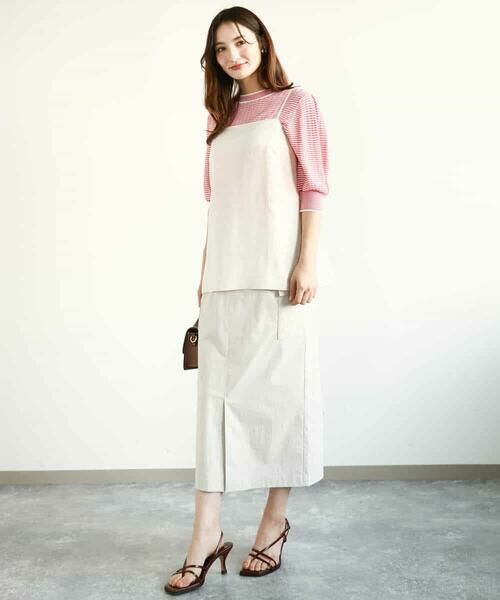 MK MICHEL KLEIN / エムケーミッシェルクラン ニット・セーター | ボーダー配色ボリュームスリーブニット/UVカット/洗える | 詳細22