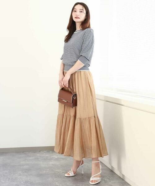 MK MICHEL KLEIN / エムケーミッシェルクラン ニット・セーター | ボーダー配色ボリュームスリーブニット/UVカット/洗える | 詳細25