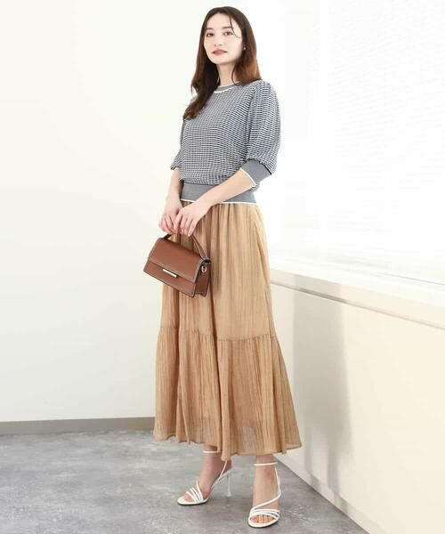 MK MICHEL KLEIN / エムケーミッシェルクラン ニット・セーター | ボーダー配色ボリュームスリーブニット/UVカット/洗える | 詳細26