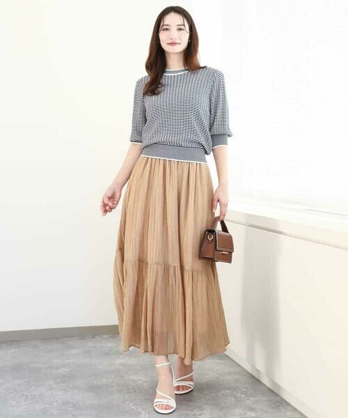 MK MICHEL KLEIN / エムケーミッシェルクラン ニット・セーター | ボーダー配色ボリュームスリーブニット/UVカット/洗える | 詳細27