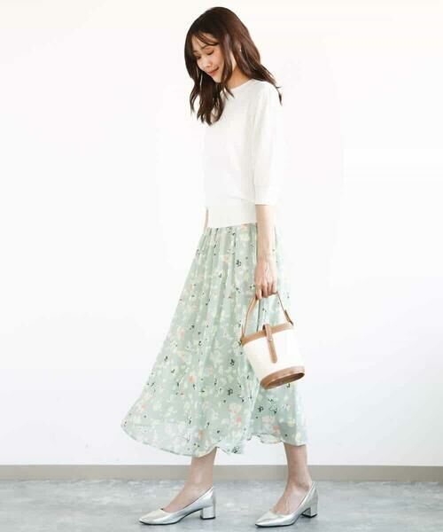 MK MICHEL KLEIN / エムケーミッシェルクラン ニット・セーター | ボーダー配色ボリュームスリーブニット/UVカット/洗える | 詳細3