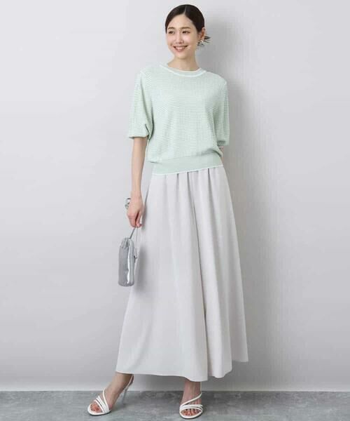 MK MICHEL KLEIN / エムケーミッシェルクラン ニット・セーター | ボーダー配色ボリュームスリーブニット/UVカット/洗える | 詳細30