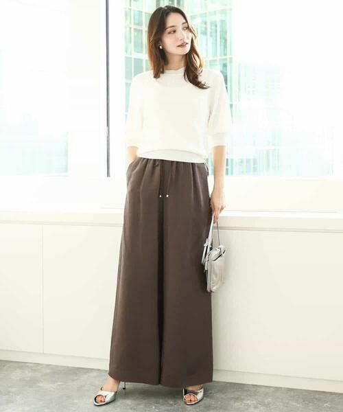 MK MICHEL KLEIN / エムケーミッシェルクラン ニット・セーター | ボーダー配色ボリュームスリーブニット/UVカット/洗える | 詳細9