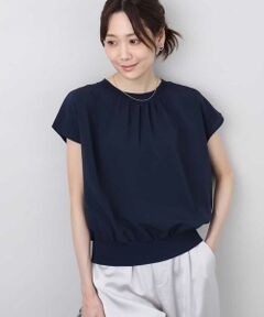 MK MICHEL KLEIN / エムケーミッシェルクラン シャツ・ブラウス | ストレッチデシンフレンチスリーブブラウス/接触冷感/UVカット/洗える