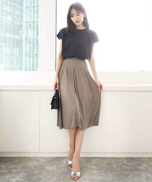 MK MICHEL KLEIN / エムケーミッシェルクラン シャツ・ブラウス | ストレッチデシンフレンチスリーブブラウス/接触冷感/UVカット/洗える | 詳細1