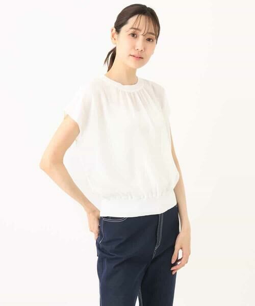 MK MICHEL KLEIN / エムケーミッシェルクラン シャツ・ブラウス | ストレッチデシンフレンチスリーブブラウス/接触冷感/UVカット/洗える | 詳細16